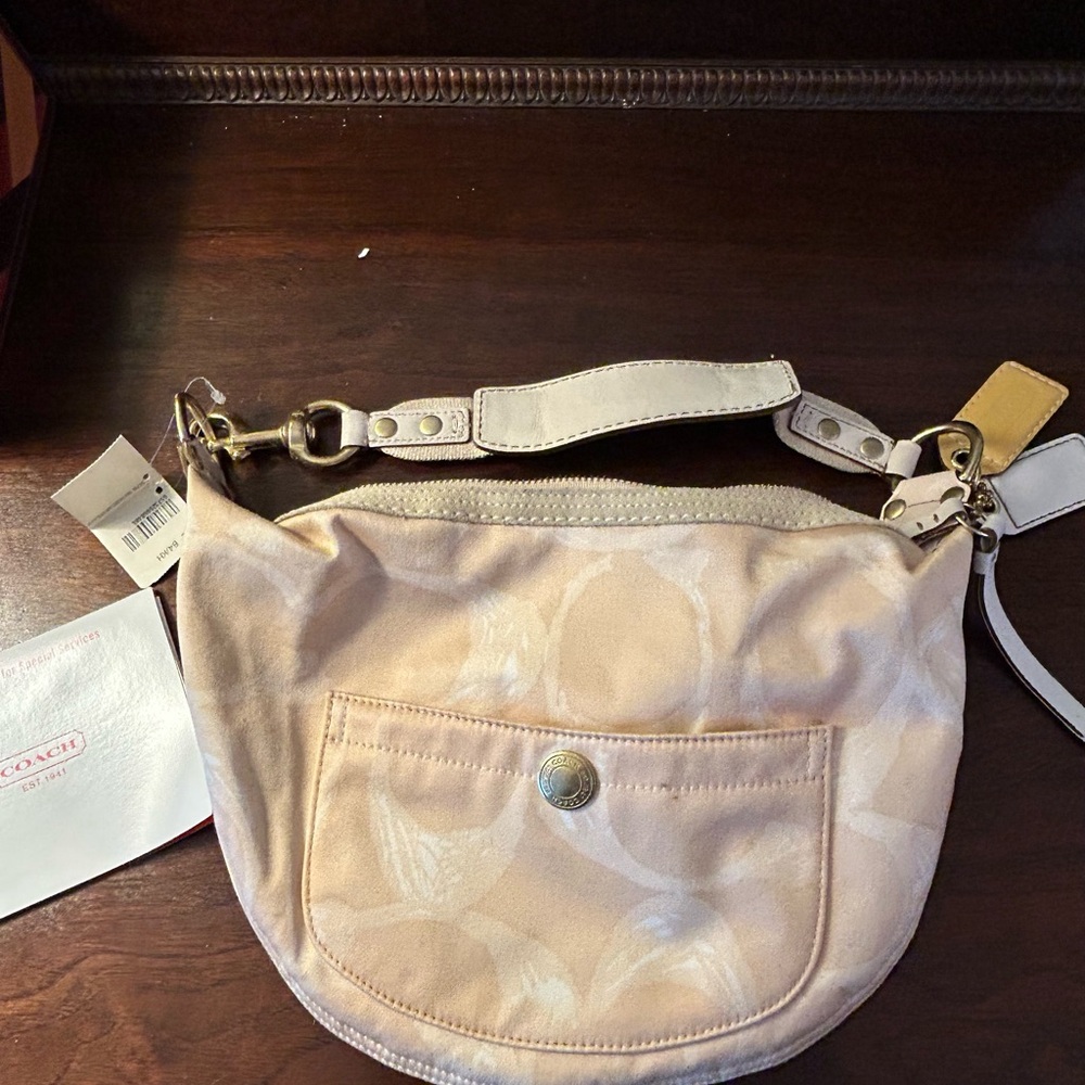 Coach Crescent Hobo Bag in Cream